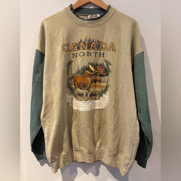 Canada North Sportswear Co. Other - Vintage Canada North Sportswear Co. Woodland Moose Lightweight Sweatshirt
